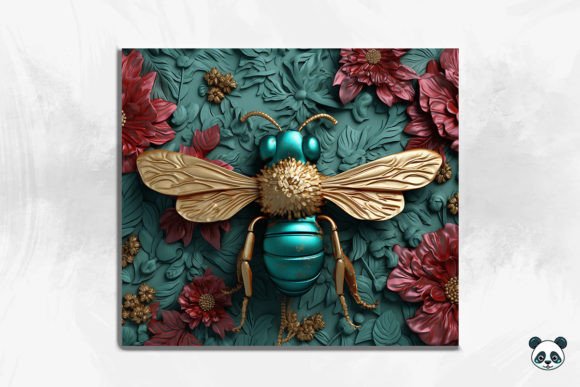 3D Colorful Bee Straight Tumbler Wrap: A Unique Design for Customization