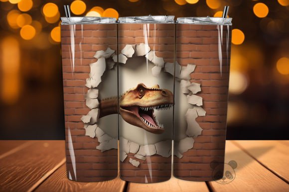 3D Dinosaur Cracked Hole Tumbler Wrap