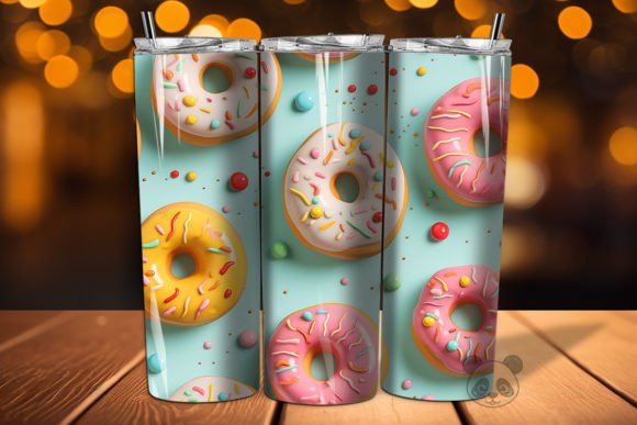 3D Donut Seamless Pattern for Creative Design