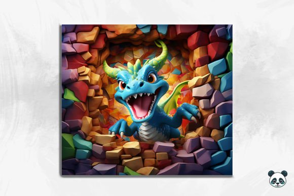 3D Dragon Cracked Hole Tumbler Wrap 1: A Unique Design for Sublimation Printing