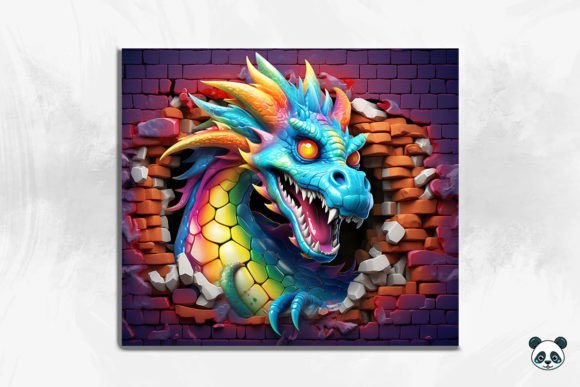 3D Dragon Cracked Hole Tumbler Wrap 25