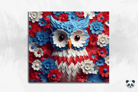 3D Patriotic Owl Tumbler Wrap Bundle