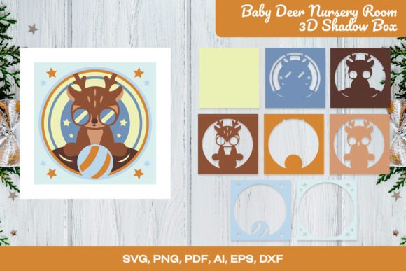 Baby Deer Nursery Room 3D Shadow Box SVG: A Creative and Functional Art Solution