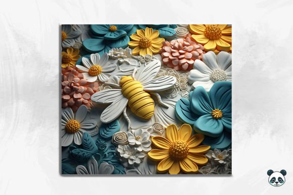 Colorful Bee 3D Skinny Tumbler Wrap and Background: A Creative Solution for Customization
