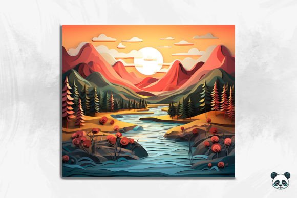 Moutain and River 3D Tumbler Wrap Bundle: A Creative Asset for Sublimation Enthusiasts