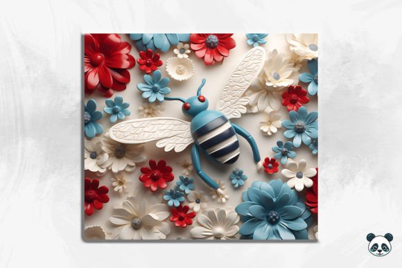Patriotic Bee 3D Tumbler Wrap 7: A Unique Design for Sublimation Enthusiasts