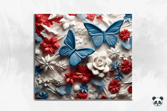 Patriotic Butterfly 3D Tumbler Wrap: A Creative and Practical Design Solution
