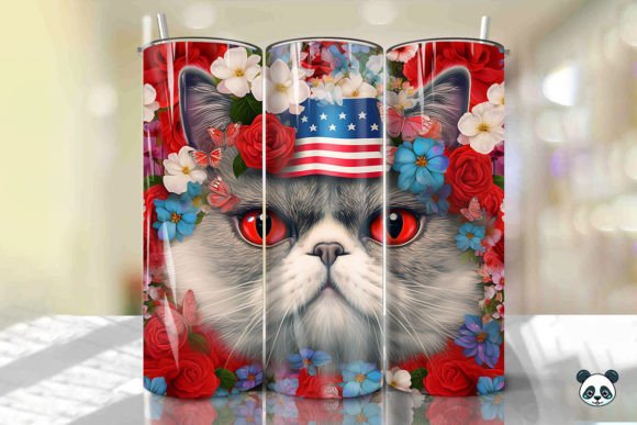 Patriotic Exotic Shorthair 3D Tumbler: A Unique Fusion of Art and Function