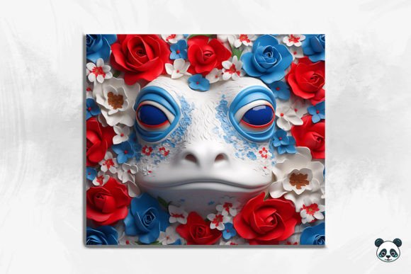 Patriotic Frog 3D Tumbler Wrap 3