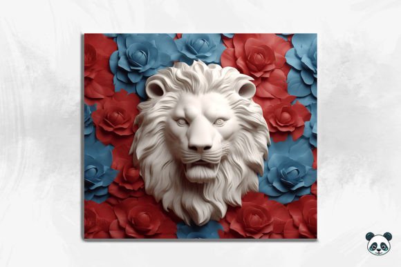 Patriotic Lion 3D Tumbler Wrap 7: A Unique Design for Personalized Drinkware