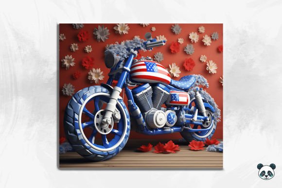 Patriotic Motorcycle 3D Tumbler Wrap 10: A Unique Way to Express Your Love for Motorcycling and the Fourth of July