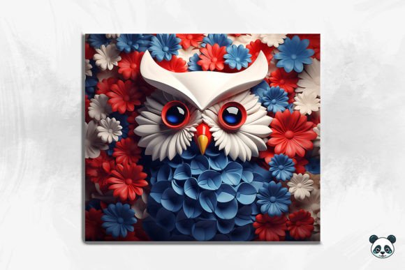 Patriotic Owl 3D Tumbler Wrap