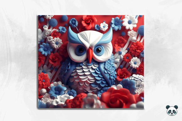 Patriotic Owl 3D Tumbler Wrap 3
