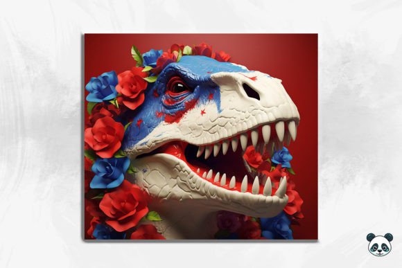Patriotic T-Rex 3D Straight Tumbler Wrap: A Unique Way to Express American Spirit