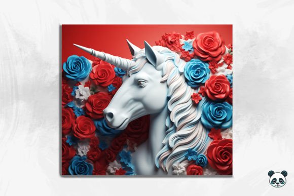 Patriotic Unicorn 3D Tumbler Wrap 1