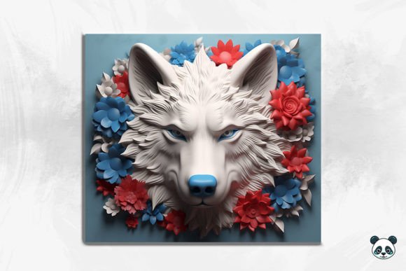 Patriotic Wolf 3D Tumbler Wrap 2